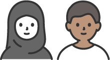 外国人の男女のイラストイメージ
